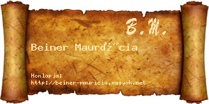Beiner Maurícia névjegykártya